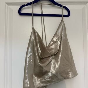 Metallic Silver Women's Top